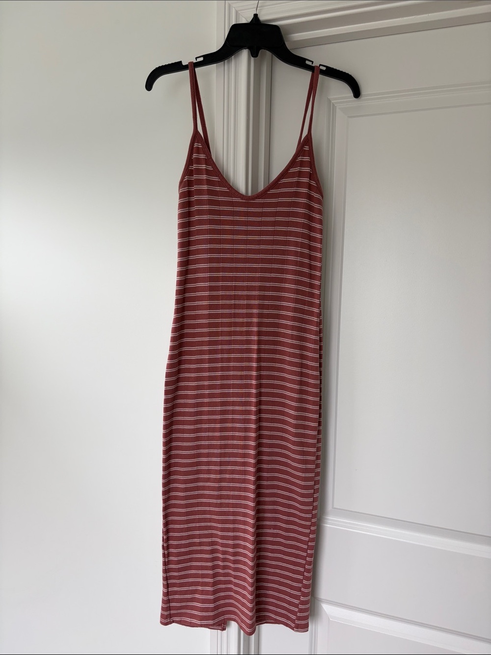 Target Rust Pink Striped Midi Slip Dress